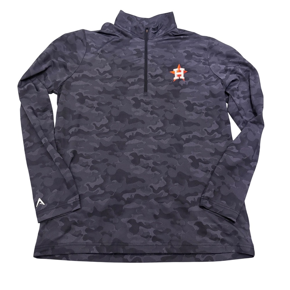 Antigua Houston Astros Mens Large Charcoal Camo Quarter Zip Pullover 104655